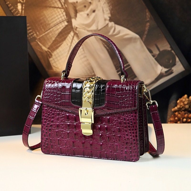 Luxury Bags Lv - New 2026 Women's Fashion Leather Crocodile