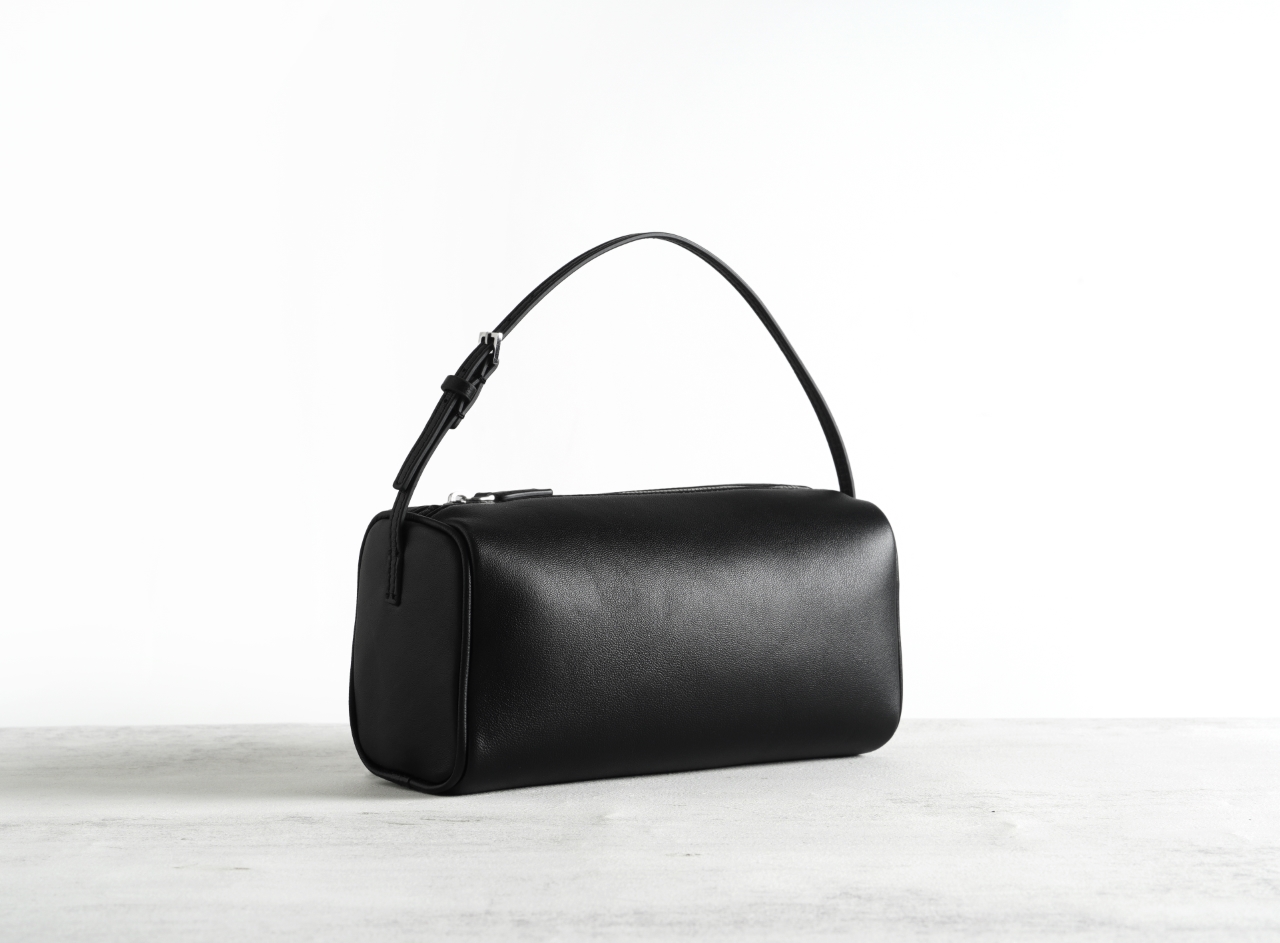Luxury Bags Quiet - Women's Minimalist East-West Leather Shoulder Bag