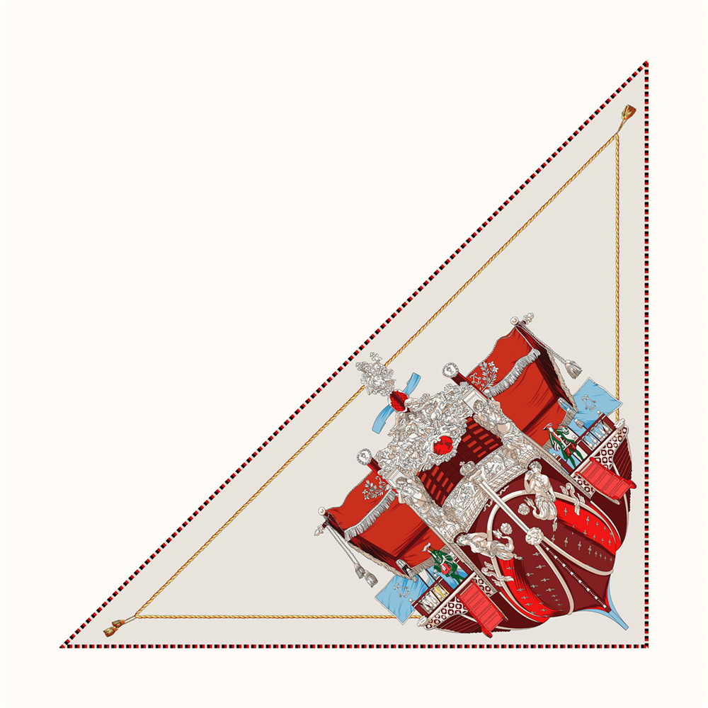 Luxury Bags La - Triangle Shape Silk Twill Scarf Large
