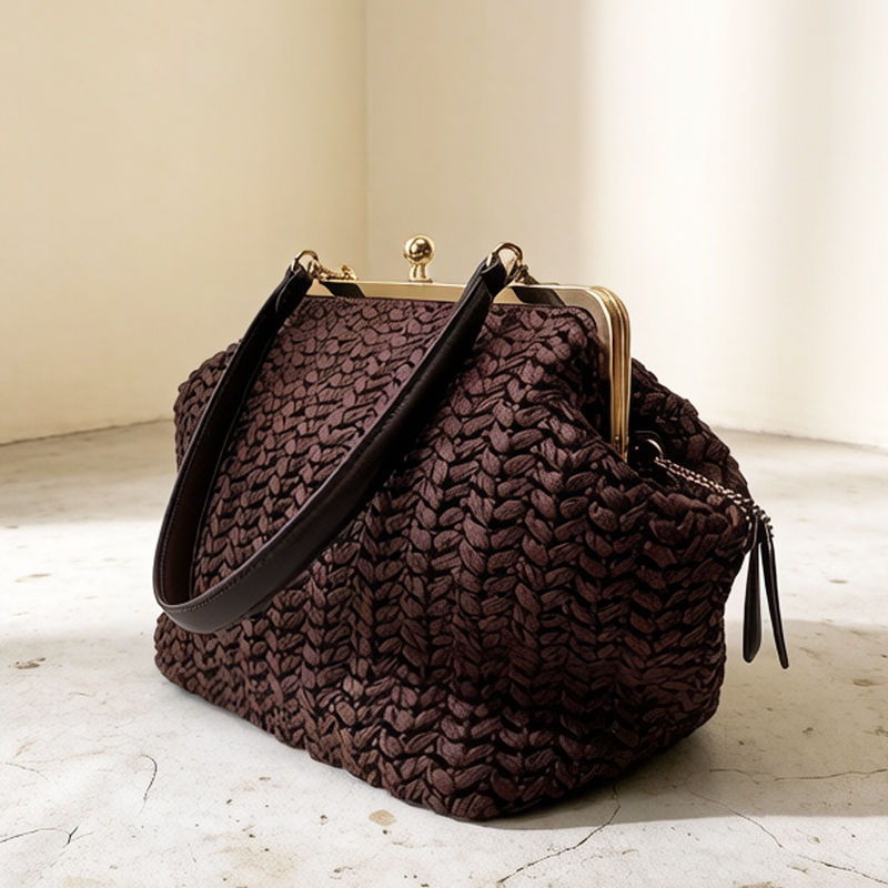 Hand-Woven Kisslock Frame Shou - Luxury Bags On Sale review and price