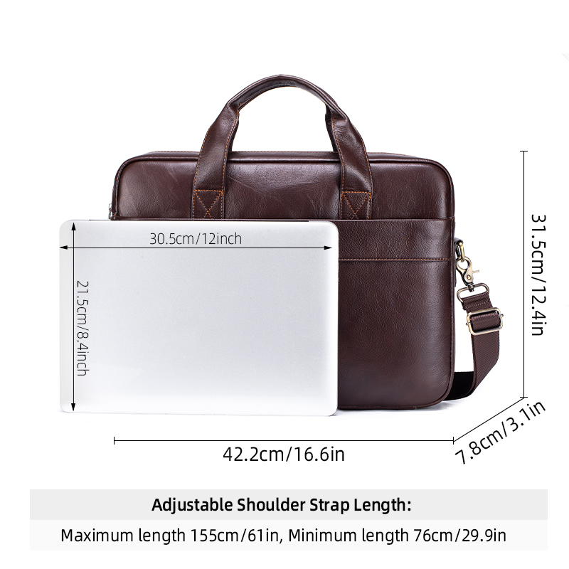 Genuine Leather Men's Briefcas - Luxury Bags For Laptop review and price