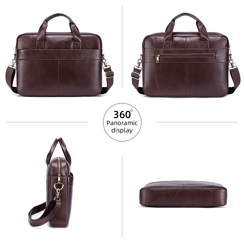 Genuine Leather Men's Briefcas - Luxury Bags For Laptop review and price