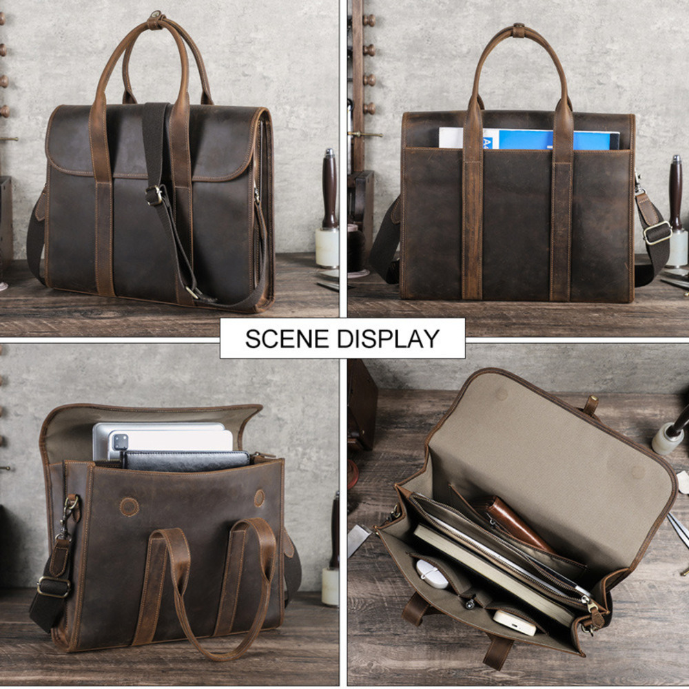 2025 Black Crazy Horse Men's S - Luxury Bags For Laptop review and price
