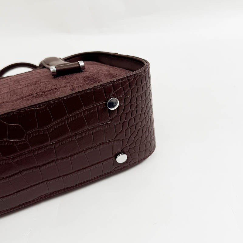 Retro Crocodile Textured Mini  - Luxury Bags Consignment review and price