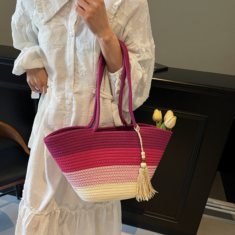 Cotton Rope Woven Design Shoul - Luxury Bags Consignment review and price